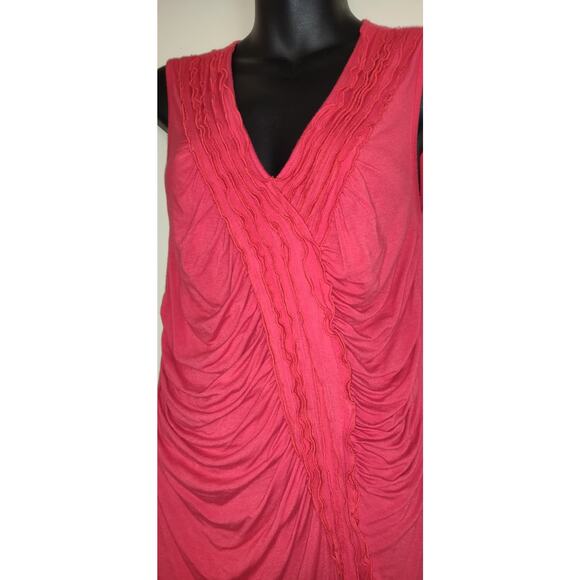 Grace Elements Coral Tank Top MEDIUM Ruching Sleeveless Asymmetrical Flattering - Picture 4 of 12